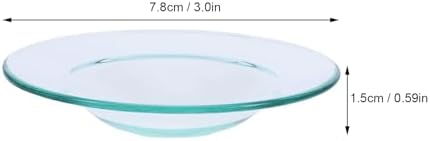 HOMSFOU 2pcs Clear Glass Wax Warmer Dish for Aroma Lamp