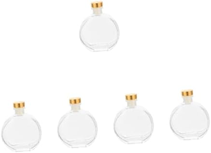 PRETYZOOM 5set Glass Diffuser Bottle with Gold Stopper
