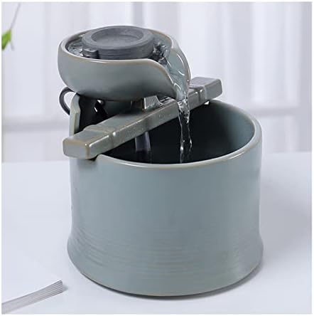 Tabletop Fountain Mini Ceramic Indoor Fountain for Living Room Office Bedroom