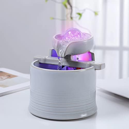 Modern Indoor Water Fountain with LED Lights and Electric Pump