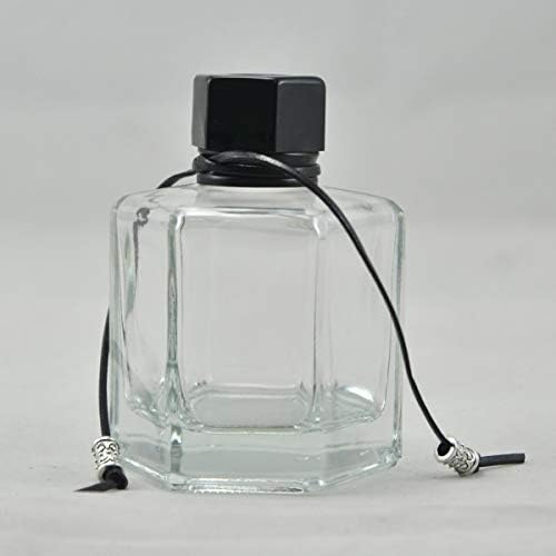 Set of 4 Hexagonal Glass Diffuser Bottles 120ml Black Cap 1