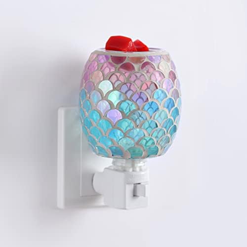 Mosaic Glass Plug-in Fragrance Wax Melt Warmer with Mermaid Design