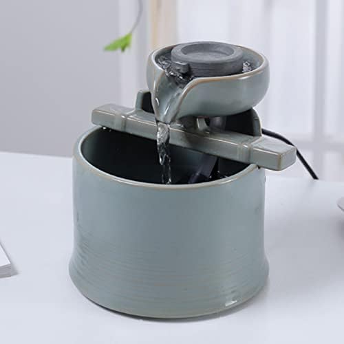Tabletop Fountain Mini Ceramic Indoor Fountain for Living Room Office Bedroom