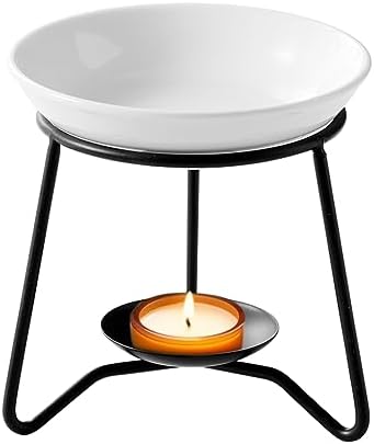 WDCD Wax Melt Essential Oil Burner Ceramic Aromatherapy Diffuser with Petal Design