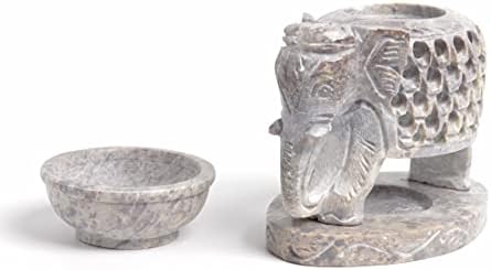 ARTISENIA Soapstone Essential Oil Burner with Tea Light Holder