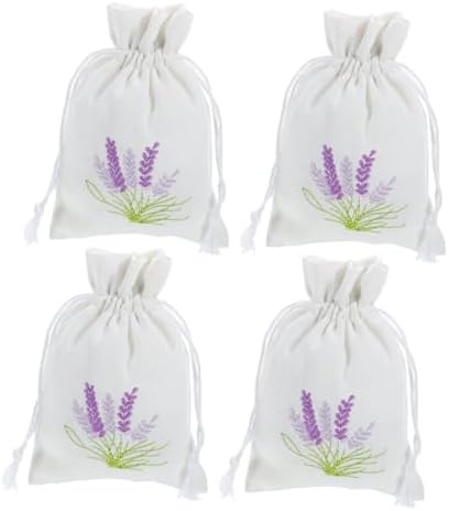 GLEAVI 4Pcs Lavender Drawstring Sachet Bags for Home Organizing
