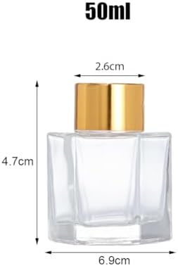 2PCS 50ml Glass Hexagonal Diffuser Jar with Gold Cap