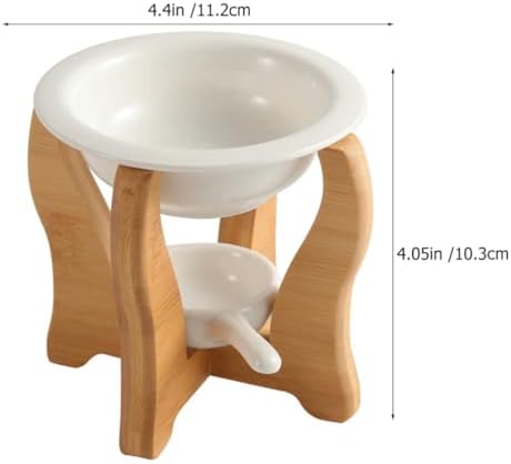 HOMSFOU Ceramic Wax Warmer with Bamboo Stand