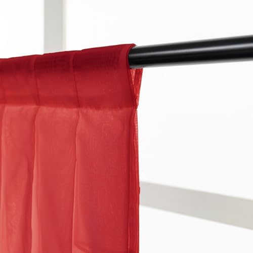 Swag Sheer Valance Curtains 39x39 Red White