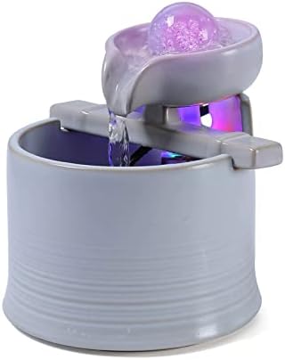 Modern Indoor Water Fountain with LED Lights and Electric Pump