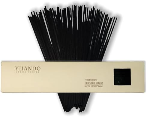 50pcs Eco-Friendly Unscented Reed Diffuser Sticks - Black