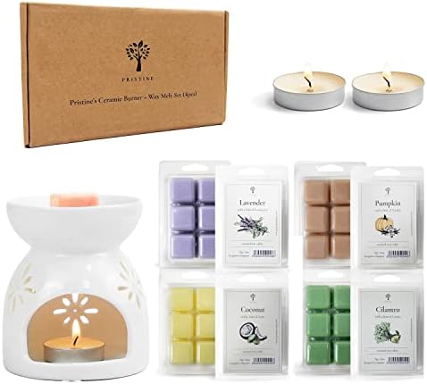 Pristine Scented Wax Melts Candles Set With Tea Light Warmer