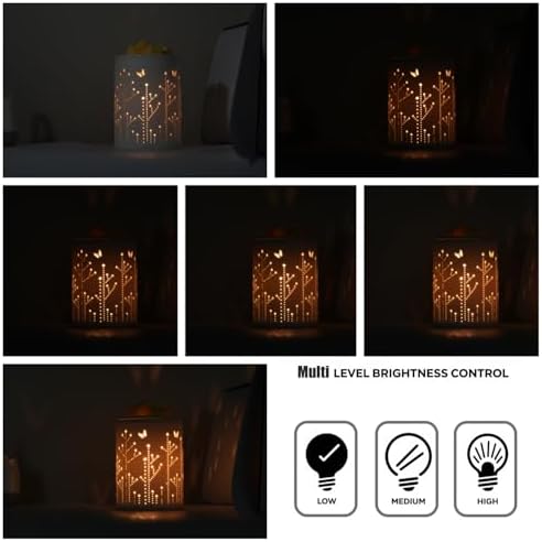 White Ceramic Electric Wax Melter with LED Light