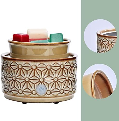 ASAWASA Brown Hexagon Ceramic Wax Melt Warmer