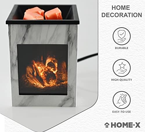 Home-X Glowing Fireplace Wax Warmer with Electric Flame