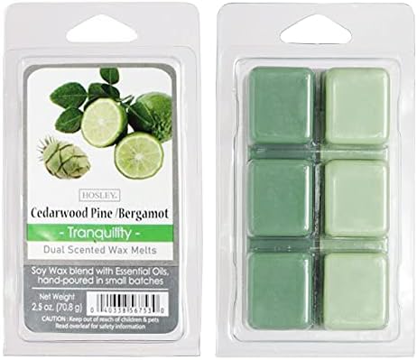 Hosley Set of 6 Cedarwood Pine Bergamot Scented Wax Melts