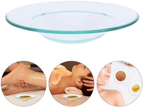 HOMSFOU 2pcs Clear Glass Wax Warmer Dish for Aroma Lamp