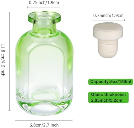 Gradient Green Glass Diffuser Bottles 2 Pack