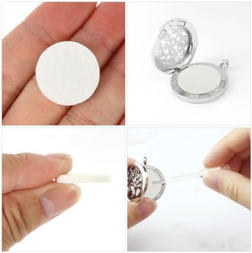Healifty 100Pcs Round Diffuser Locket Pads
