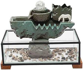 CNCEST Tabletop Water Fountain with LED Light