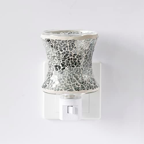Mosaic Glass Fragrance Wax Melt Warmer with Night Light