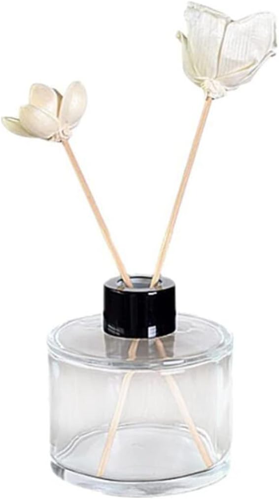 2Pcs 50ml Clear Glass Diffuser Jars with Black Lids