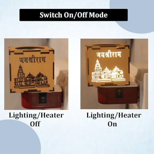Auto Cut Ram Mandir Camphor Burner with Night Lamp
