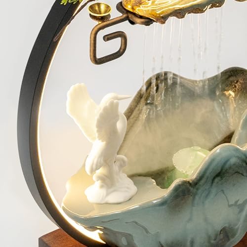 Tabletop Fountain with LED Light and Atomizer