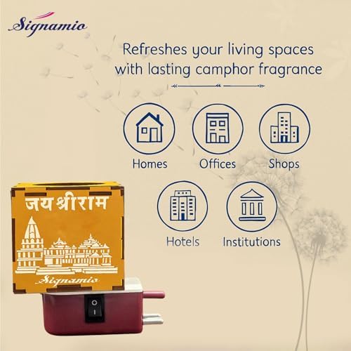 Auto Cut Ram Mandir Camphor Burner with Night Lamp