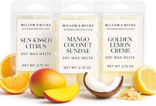 Willow Wicks Citrus Daydream Trio 3 Pack Soy Wax Melt Bundle