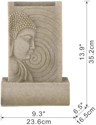 MAICOSY 9x65x14 Indoor Buddha Water Fountain with LED Light
