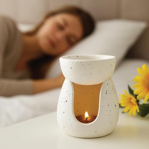 Ceramic Oil Burner - Tealight Essential Oil Warmer Minimalist Design