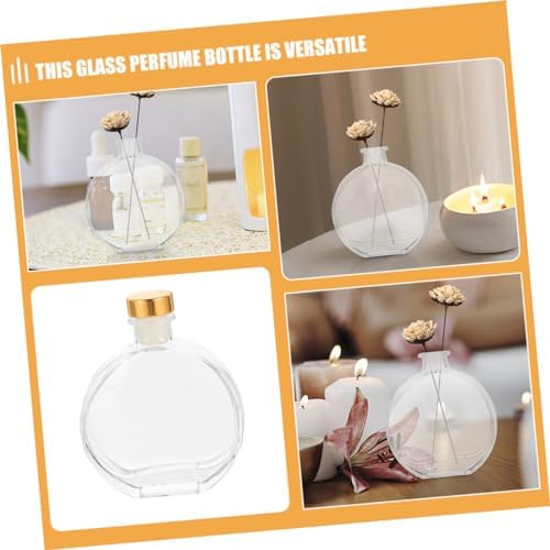PRETYZOOM 5set Glass Diffuser Bottle with Gold Stopper