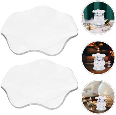 Tofficu 2Pcs Transparent Glass Candle Warmer Plates 334 Inch Replacement Tray