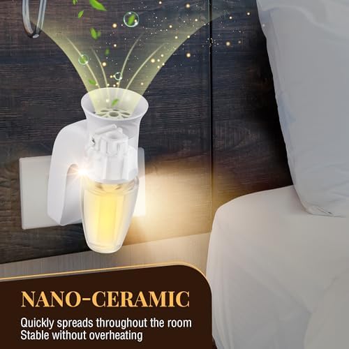 Nuanchu 2 Pack Wall Fragrance Plug In with Remote Timer and Night Light