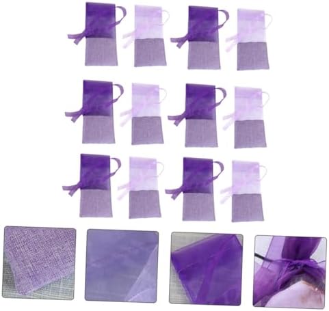 24Pcs Lavender Sachet Bags Premium Gauze Drawstring Pouches for Closets Drawers