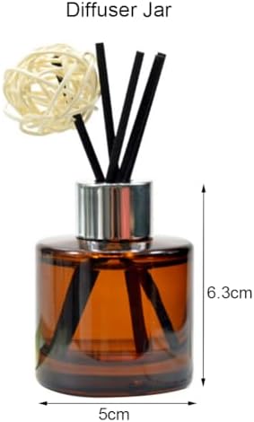 2PCS 50ml Glass Diffuser Bottles with Silver Caps