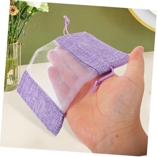 Cabilock 10pcs Lavender Sachet Bags with Drawstring Closure and Fine Mesh Design