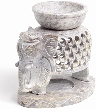 ARTISENIA Soapstone Essential Oil Burner with Tea Light Holder