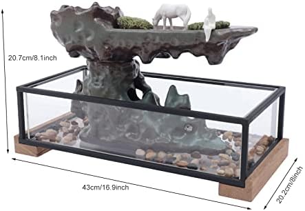 WOHAIPA Tabletop Fountain with Fish Tank and Rockery