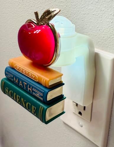 Red Apple On Books Adjustable Wallflowers Scent Control Nightlight Plug