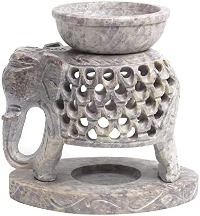 ARTISENIA Soapstone Essential Oil Burner with Tea Light Holder
