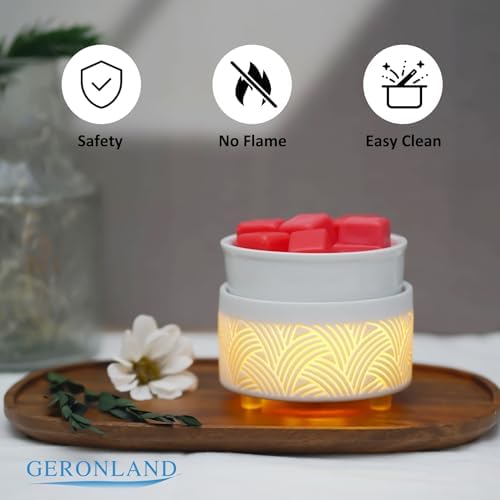 Geronland 3-in-1 Electric Wax Melt Warmer Ceramic