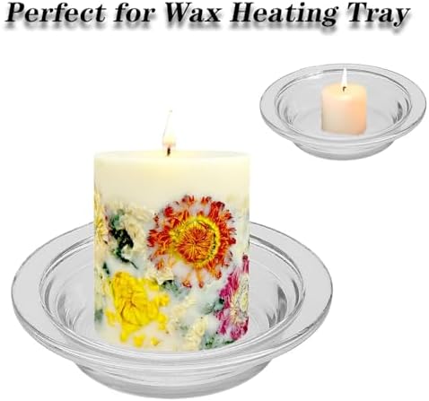 2PCS Glass Wax Melting Tray Aromatherapy Candle Heating Bowl for Diffusers