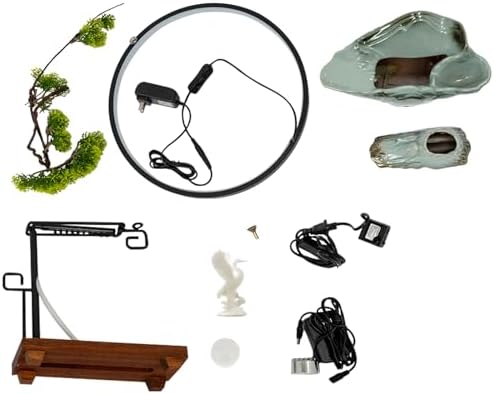 Tabletop Fountain with LED Light and Atomizer