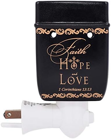 Elanze Designs Faith Hope Love Ceramic Plug-in Wax Warmer