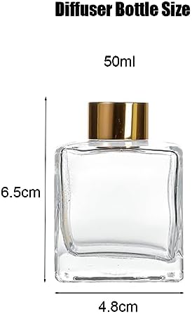2PCS 50ml Clear Glass Diffuser Jars with Gold Cap