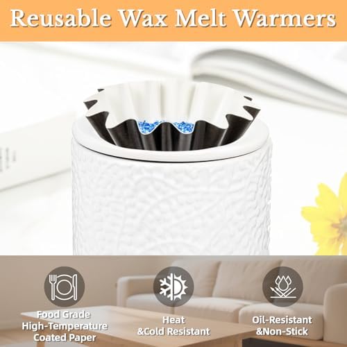 50PCS Reusable Wax Melt Liners - Leakproof Black Cups for Wax Warmers