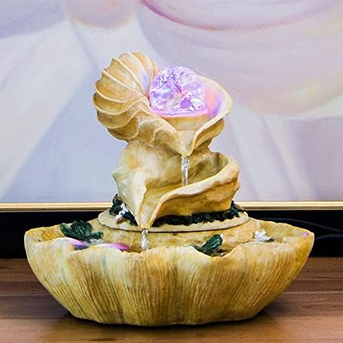 DLMMII Tabletop Fountain Resin Conch Indoor Waterfall Decoration