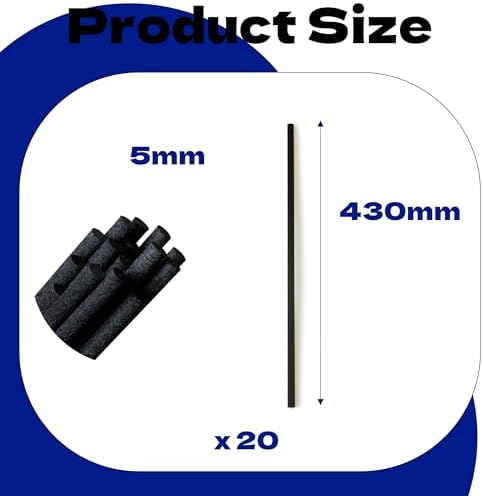 Black Fibre Reed Diffuser Sticks 20pcs 43cm x 5mm